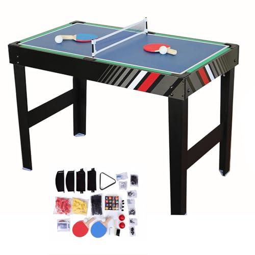 Generic 4-in-1 Air Hockey Table Combo with Football Billiards Ice Hockey Table Tennis Indoor Desktop Game Set Wear Resist for Friends and Family Playing