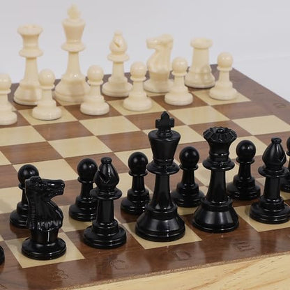 Juegoal Plastic Chess Pieces Only, 32 Pieces Each Chessmen Pieces, 3.75 Inch King Figures Chess Game Pawns Figurine Pieces, Replacement of Missing Piece