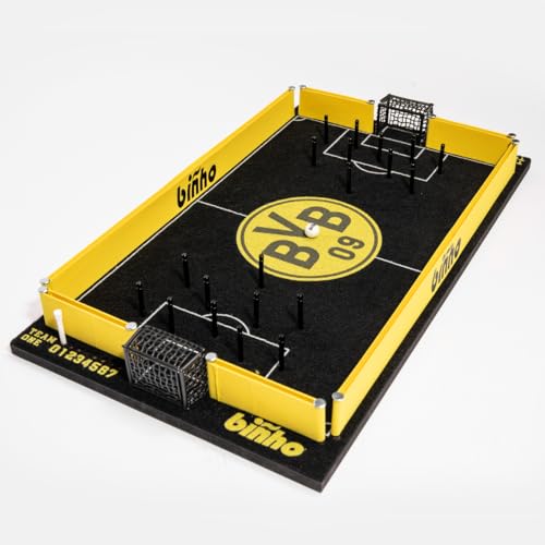 Binho Board Classic Board Game Dortmund Football Club Edition - 2-Player Fast-Paced Finger Flicker Pinball Family Board Game - Portable Tabletop Sports Game Set for Any Occasion