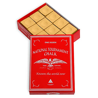 Silver Cup National Tournament Pool cue Billiard Premium Chalk - ONE Dozen - color: Tan