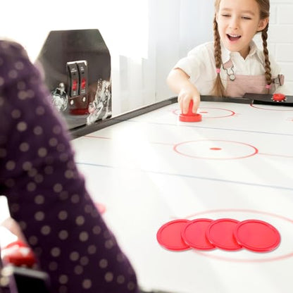 TIESOME 8 PCS Air Hockey Pucks, 2.5" Red Professional Air Hockey Puck Set Durable Pucks for Large Tables Best Air Hockey Accessories for Game Tables Equipment Accessories