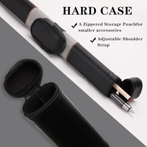 10mm11mm12mm13mm Billiard Pool Cue Stick Set, 20 oz 58 inch Canadian Maple Cue Stick Irish Linen Wrap, Cue Stick for Beginner, Commercial and Home Entertainment - color: 13mm Grey with case