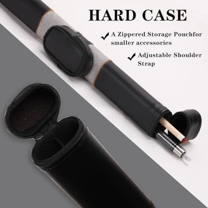 10mm11mm12mm13mm Billiard Pool Cue Stick Set, 20 oz 58 inch Canadian Maple Cue Stick Irish Linen Wrap, Cue Stick for Beginner, Commercial and Home Entertainment - color: 13mm Grey with case