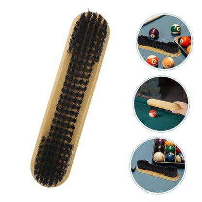 Pool Table Brush and Rail Brush 10.5-inch Medium Size Natural Wood for Felt Cleaning and Crevice Dust Removal Maintenance
