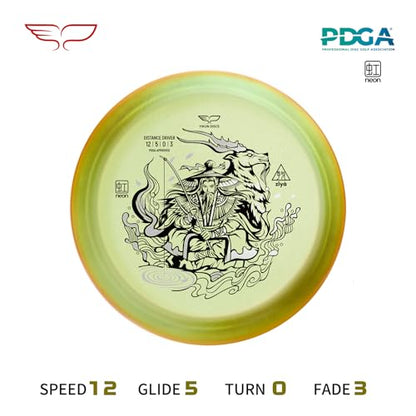 Yikun Disc Golf Ultra-Overstable Distance Driver|Pro Worlds 2025 Limited Edition|Powerful Hyzer Fade for Forehand/Backhand|Skip-Enhanced Approach Shots|PDGA Approved 170-175g - color: Green