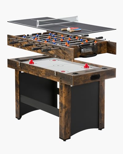 VEVOR 3-in-1/4-in-1 Combo Game Table Set, 48"/54" Air Hockey, Ping Pong & Foosball Combo, with Pucks & Pushers, Multi Combination Table for Family Game Room or Office - style: 3-in-1