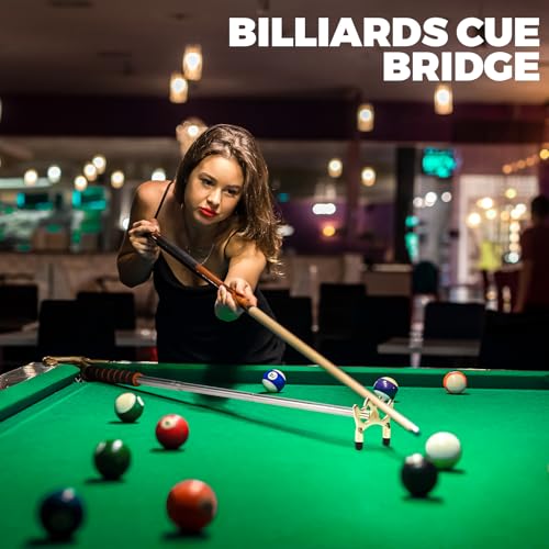 Pool Bridge Stick, Professional Retractable Pool Cue Bridge with Removable Brass Bridge Head, Free Adjustment for Multi-Angle Shots, Easy to Use and Storage, Essential Pool Table Accessories - style: Low Bridge Head