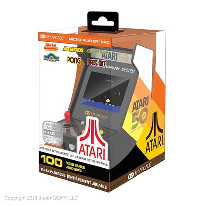 My Arcade Atari Micro Player Pro: 100 Arcade Games, 6.75" Portable Game, Retro Gaming Consoles - style: Atari