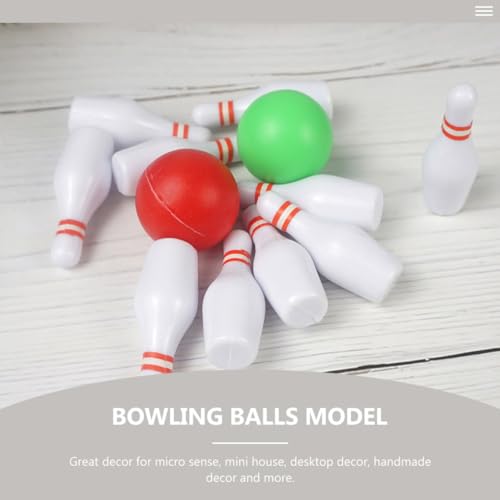 2Sets Miniature Bowling Balls of Realistic Bowling Decor for Dollhouses Design for Micro House and Desktop Decoration