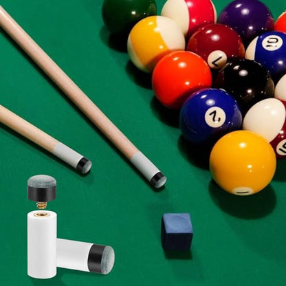 10p Screw-On Pool Cue Tips Replacement Kit, Leather Cue Tips with ABS Ferrules, 12mm & 13mm Billiard Cue Stick Accessories for Pool, Snooker & Billiards (5pcs Each)