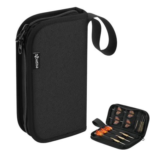 Dart Wallet Organizer - Compact Travel Storage Case Bag & Carrying Pouch for Steel & Soft Tip Dart, Holds 3 Assembled Darts, Tip, Shaft, Flight & Accessories, Fits for Game Tournament Player