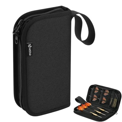 Dart Wallet Organizer - Compact Travel Storage Case Bag & Carrying Pouch for Steel & Soft Tip Dart, Holds 3 Assembled Darts, Tip, Shaft, Flight & Accessories, Fits for Game Tournament Player