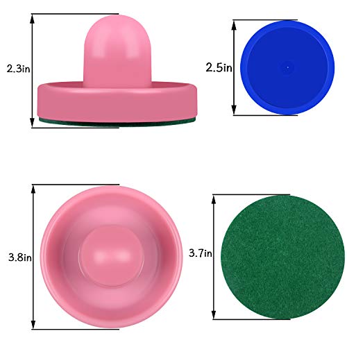 ONE250 Air Hockey Pushers and Red Air Hockey Pucks, Goal Handles Paddles Replacement Accessories for Game Tables (4 Striker, 4 Puck Pack) - color: Pink & White