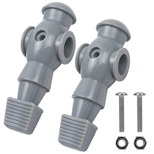 Marsrut 2PCS Foosball Replacement Players Set, Foosball Men Set, Soccer Player, Plastic Replacement Parts for Football Table (Grey, 2 Hexagon Nuts Included)
