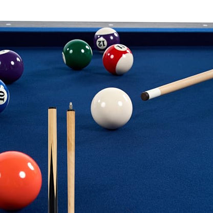 Barrington Billiards 24-Piece Pool Table Kit with 57 Inch 2-Piece Cue Sticks, 16-Piece 2 1/4 Inch Billiard Ball Set, Triangle Rack, Bridge Stick, Rail Brush, Chalk, Complete Billiards Accessories Set