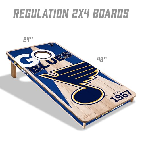 YouTheFan NHL 2’ x 4’ Professional Wood Cornhole Game with Logo Bags