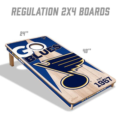 YouTheFan NHL 2’ x 4’ Professional Wood Cornhole Game with Logo Bags