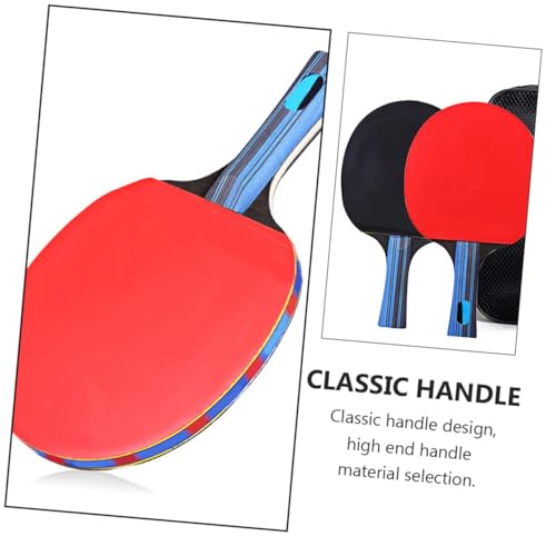 Abaodam Table Tennis Paddle Set Double-Sided Rubber Pingpong Bats with Flared Handle for Enhanced Grip and Control Includes Short Handle Rackets Balls and Carrying Case Suitable for