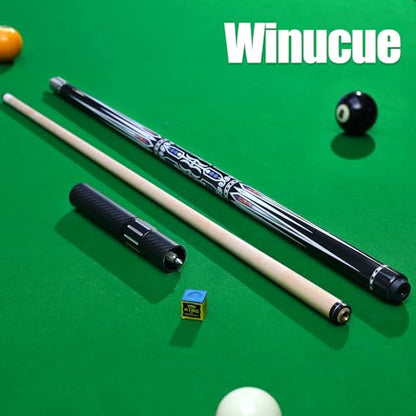 Premium Pool Cue Stick Set, 58'' Billiard Cues Canadian Maple Wood Stick 13mm Tip with Pool Cue Case, Telescopic Carbon Fiber Extension Cue & Billiards Accessories for Billiards Player - style: 21OZ