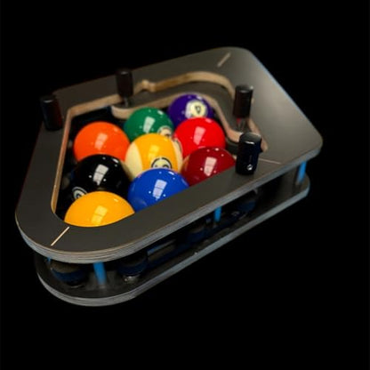Professional Billiard Rack System - Heavy Duty Solid Wood Triangle/Diamond Pool Ball Racks for 8-Ball/9-Ball, Eliminates Gaps, Essential Billiards Accessories - color: 9-ball