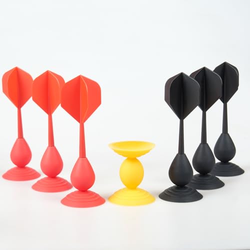 Silicone Sucker Darts Throwing Game Set, Indoor Outdoor Detachable Suction Cup Toys for Kids & Adults - color: with Black & Red Dart Flights