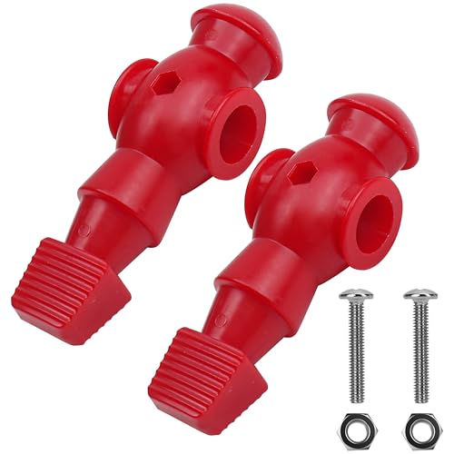 Marsrut 2PCS Foosball Replacement Players Set, Foosball Men, Soccer Player Set, Plastic Replacement Parts for Football Table, 2 Hexagon Nuts Included - color: Red