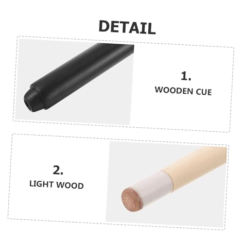 KOMBIUDA 2Pcs Short Pool Cue Sticks Convenient Wood Billiard Cue for Tight Spaces Ideal for Children and Practice Hardwood Design