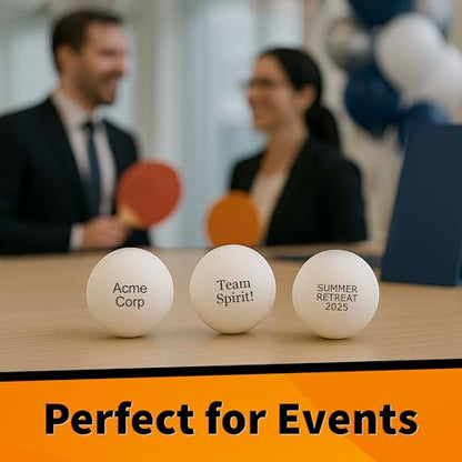 Uberpong Personalized Ping Pong Balls, Custom Text or Message, Party Gifts - color: Black, size: Pack of 50