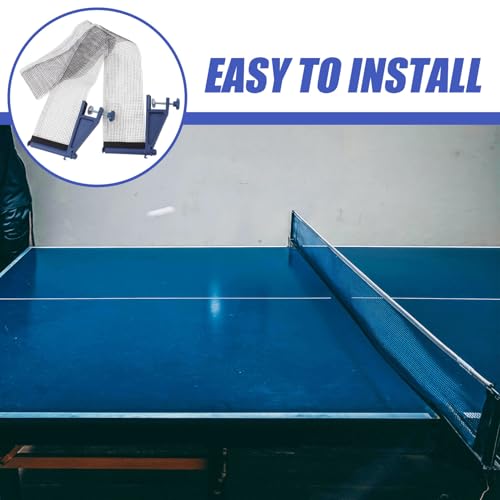GANAZONO Thickened Telescopic Table Tennis Net and Post Set Heavy Duty Mesh with Plastic Frame Easy Installation for Indoor Outdoor Standard Paddle Tables Portable Replacement for Training