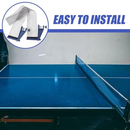 GANAZONO Thickened Telescopic Table Tennis Net and Post Set Heavy Duty Mesh with Plastic Frame Easy Installation for Indoor Outdoor Standard Paddle Tables Portable Replacement for Training
