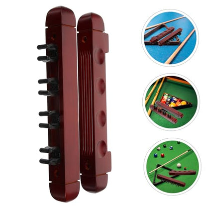 BESPORTBLE 1set Billiard Rack Holder Wall-mounted Wooden Display Stand for Pool Cues Space-saving Design Construction Easy Installation Storage for Billiard Accessories Wine