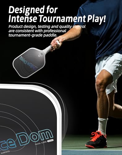 Dulce DOM Pickleball Paddles Set of 2/4 - USAPA Approved, 4 Indoor Outdoor Pickleball Balls, Fiberglass Surface Paddle Racket with Cover Bag, Ideal Training Equipment Gift for Men & Women - color: Grey*1