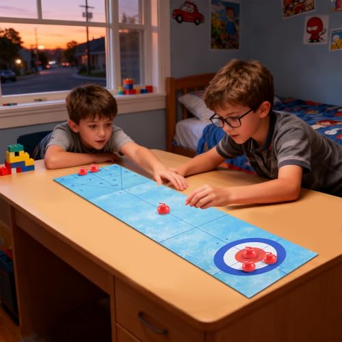 Tabletop Bowling Game - Miniature Bowling Pins and Ball, Stable Smooth, Engaging Competitive Setup, Easy Assembly | Apartment Or Classroom Scenario Encouraging Friends and Family to Play Toget - color: Puck