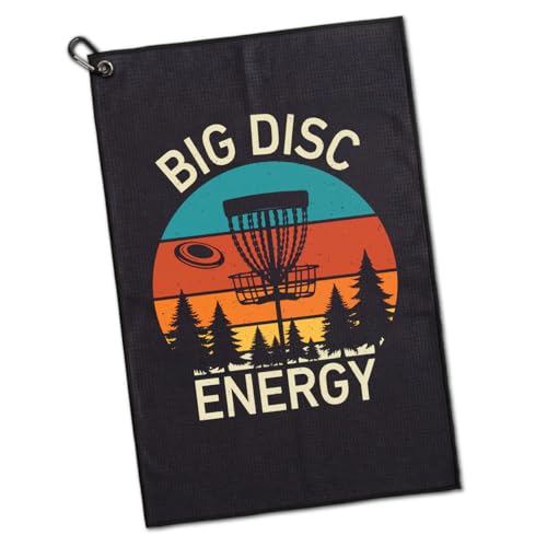 Big Disc Energy Golfing Printed Microfiber Golf Towel, Funny Golf Pun Frisbee Golfing Towels, Golfer Bags Accessories Gifts for Men Golfer Frisbee Lover Dad Grandpa Uncle Brother Family Friend - color: Multicolor061