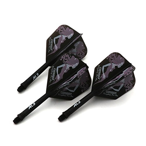 CUESOUL ROST Integrated Dart Flight and Shafts Meduim/Small/Large - color: Black Beauty, size: Size M-28mm