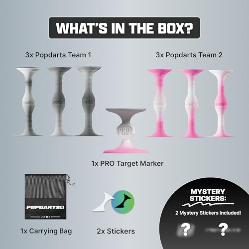 Popdarts PRO Pack Game Set (Pink & Gray) - Indoor, Outdoor Suction Cup Throwing Game - Competition with a POP - color: Pink and Gray