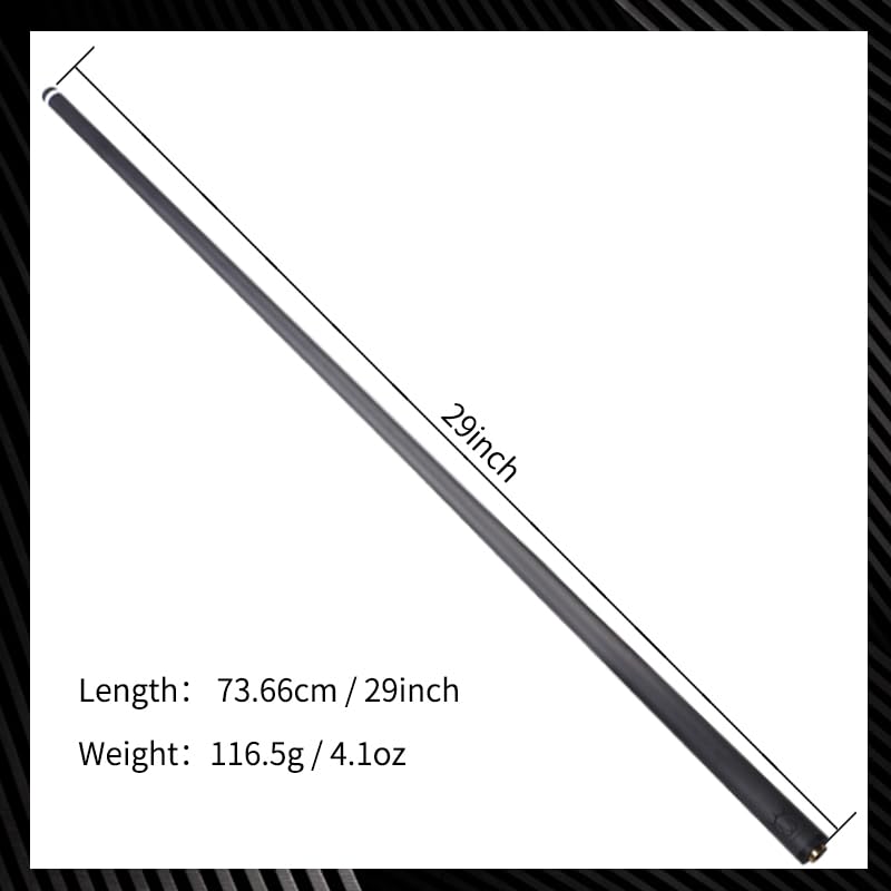 CROWN ME 12.5mm Uni Lock pin Pure Carbon Fiber Shaft for Pool Cue Stick, Pro Carbon cue Shaft only, Lowest Deflection Pool cue Shaft