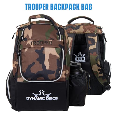 Dynamic Discs Trooper Disc Golf Backpack Starter Set | Prime Disc Golf Set of 3 – Judge, Truth & Escape | Prime Burst Base Plastic | Ideal for Beginners & Recreational Players - color: Woodland Camo