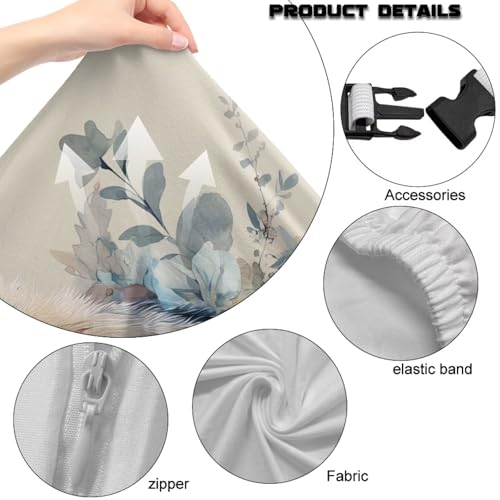 Wolf Flower Print Gaming Chair Covers Slipcovers with Armrest Covers Dust-Proof Decorative Office Desk Chair Cover Universal Fit Office Desk & Racing Computer Gamer Chairs - color: Beige - Wolf Flower