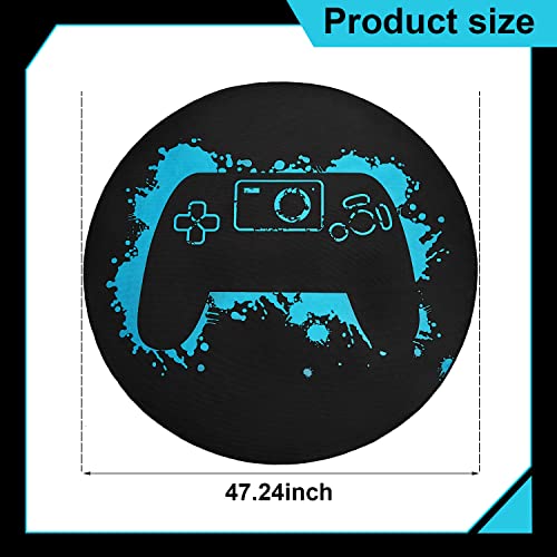 Taiyin Gaming Chair Mat Round Chair Mat for Hardwood Floor Gaming Rugs Antislip Carpet Rug Floor Protector for Room Home Office, 47 Inch
