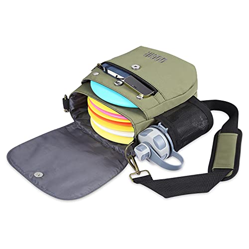 QOGIR Lightweight Disc Golf Bag: Durable Disc Golf Bag with 8+ Disc Capacity, Introductory Discs Golf Bag, Holds Water Bottle and Accessories, Great for Beginners - color: Green