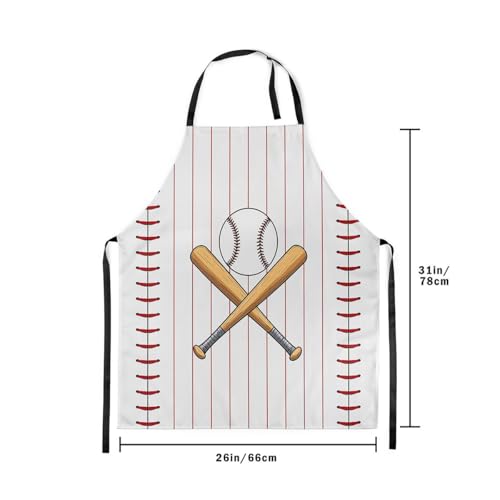 Manfei Baseball Kids Kitchen Apron - color: Red White