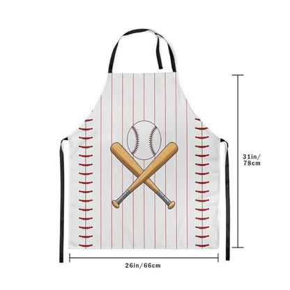 Manfei Baseball Kids Kitchen Apron - color: Red White