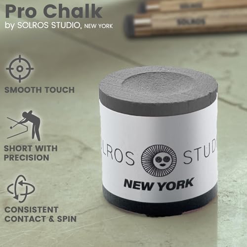 SOLROS Billiards Cue Chalk - High Performance Pure Round Pro Chalk | Color：Blue，3PCS，Low Dust & Long Lasting，Ready to Usez，Smooth Control，for Any Venue - color: Gray