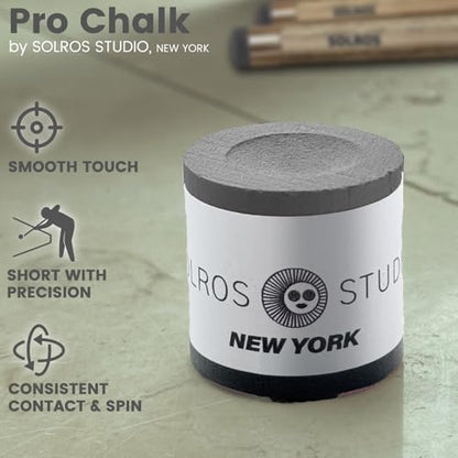 SOLROS Billiards Cue Chalk - High Performance Pure Round Pro Chalk | Color：Blue，3PCS，Low Dust & Long Lasting，Ready to Usez，Smooth Control，for Any Venue - color: Gray