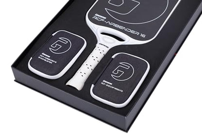 GAMMA RCF Airbender Pickleball Paddle, Raw Carbon Fiber, Customizable Handle Weight System & Aerodynamic Open Throat w/Shock Absorbing Gel Insert, 22mm & 16mm - style: 16 MM - Deluxe Box Set