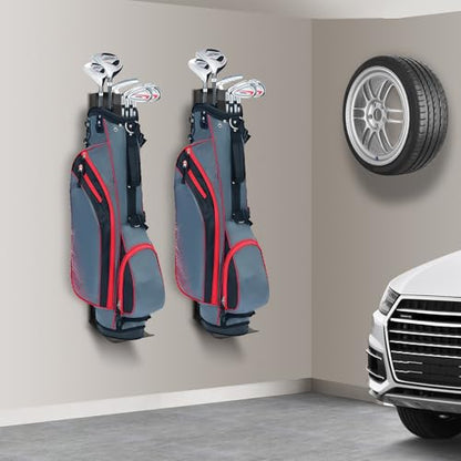 Wall Mount Golf Bag Storage Stand Organizer Rack for Garage, Air Spring Sliding System Single Golf Bag Holder for Wall, Golf Storage Organizer for Golfing Clubs, Home, Basement