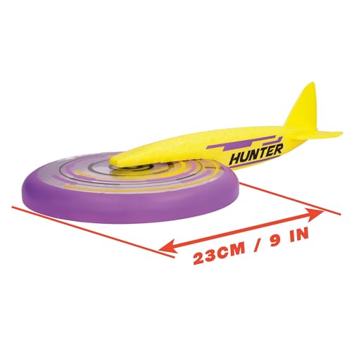 IMC Toys Jet Disc Hunter - 9" Disc and Plane Glider Tail, Great Outdoor Play, Easy to Throw and Catch, for Kids 6 and Up - Violet - color: Violet