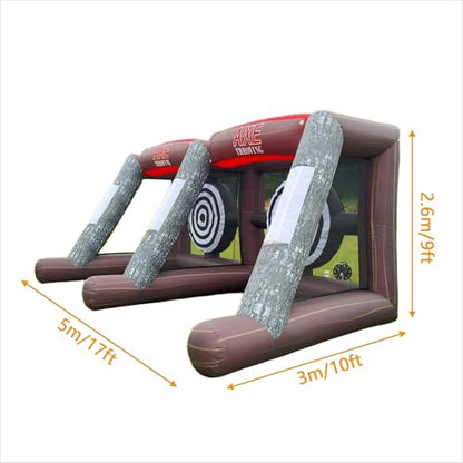 Inflatable Axe Throwing Game Inflatable Toss Target Dart Board with Blower, Axe Throwing Set Commercial Grade Rental Game Outdoor Indoor - style: Double AXE