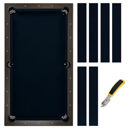 Pool Table Felt Cloth Billiard Cloth with 6 Pcs Cloth Strips and Staple Remover Pool Table Felt Replacement Kit Parts - color: Navy, size: 8ft